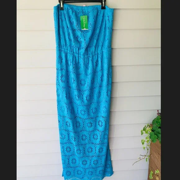 NWT Strapless Emmett Maxi Dress Size XL in Ariel Blue - Picture 2 of 5